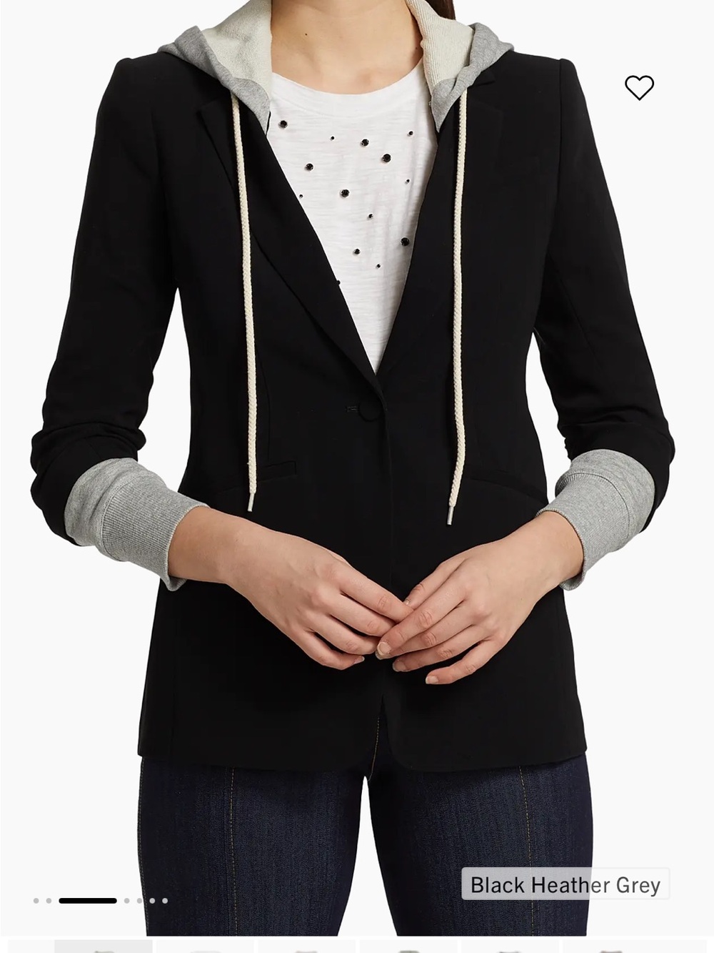 Cinq a Sept Black Hooded Blazer